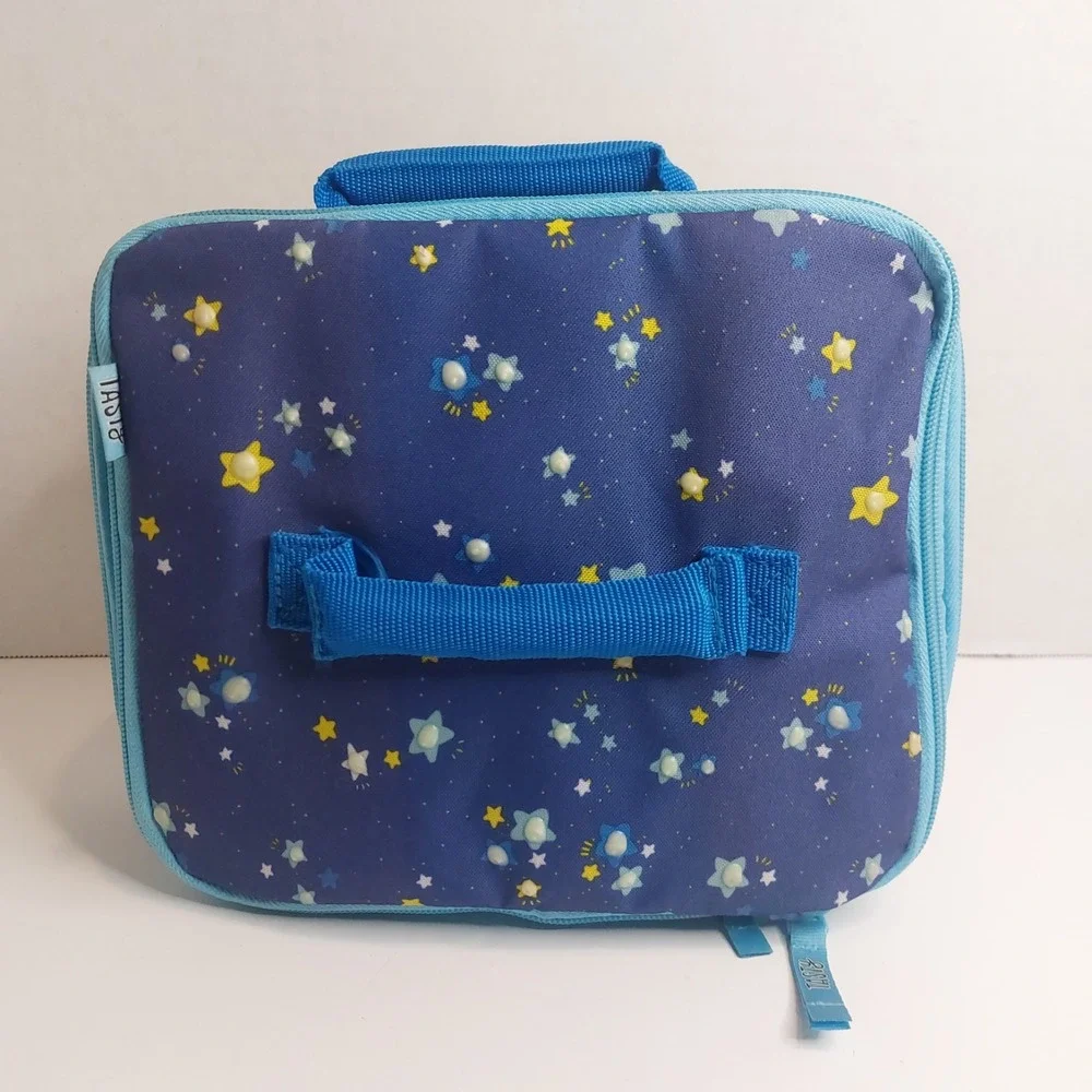 Tasty Glow in the Dark Double Decker Insulated Lunch Box Blue Stars New